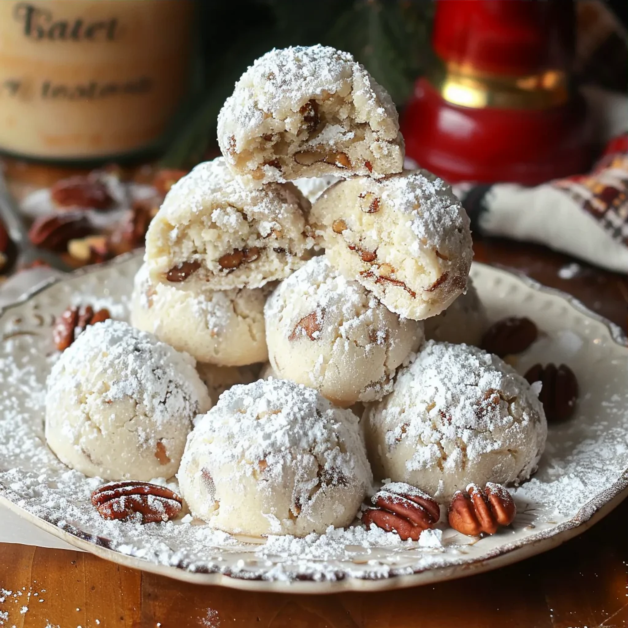 Buttery Pecan Snowball Cookies Recipe for the Holidays - Recipe Image