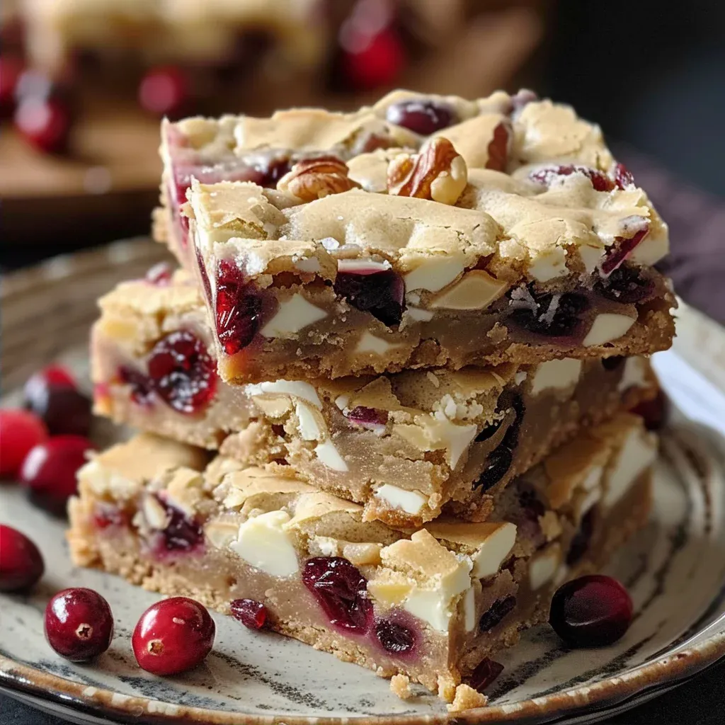 Best White Chocolate Cranberry Blondies for the Holidays - Recipe Image