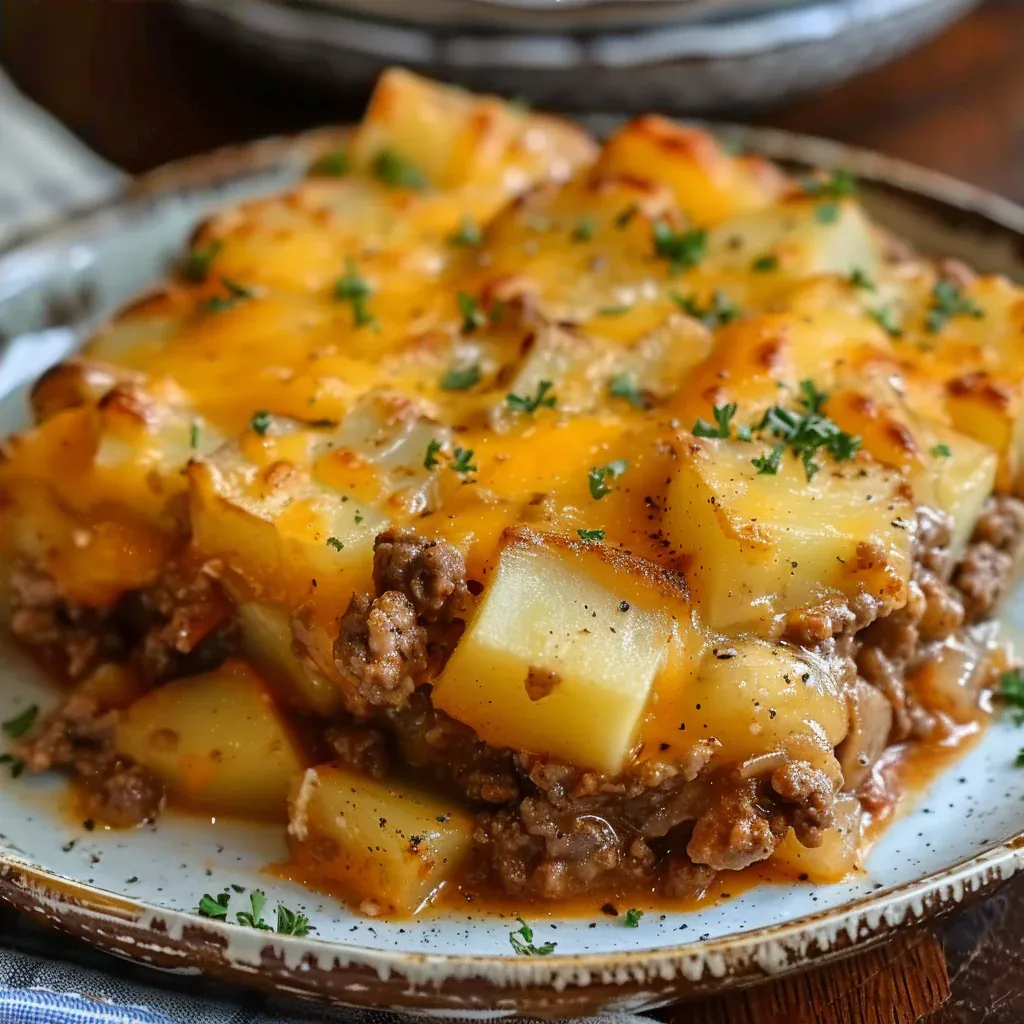 Easy Hobo Casserole with Ground Beef and Potatoes - Recipe Image