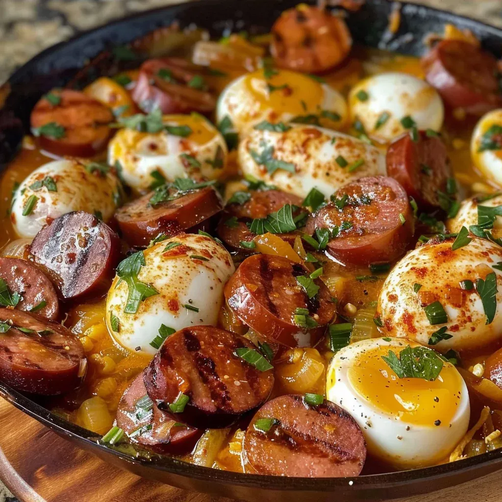 Easy Egg Boil with Sausage for a Hearty Meal - Recipe Image