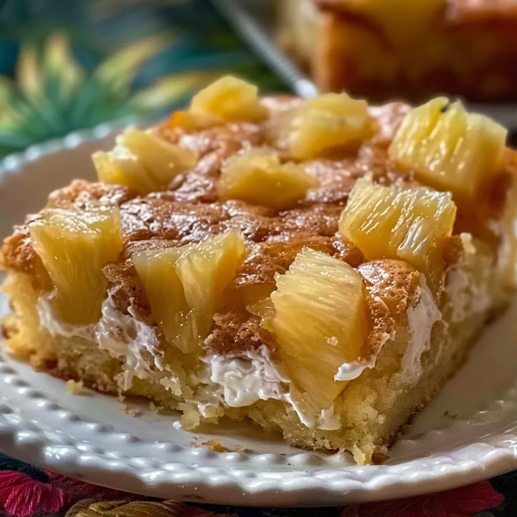 Amish Pineapple Dump Cake Recipe with Cake Mix - Recipe Image