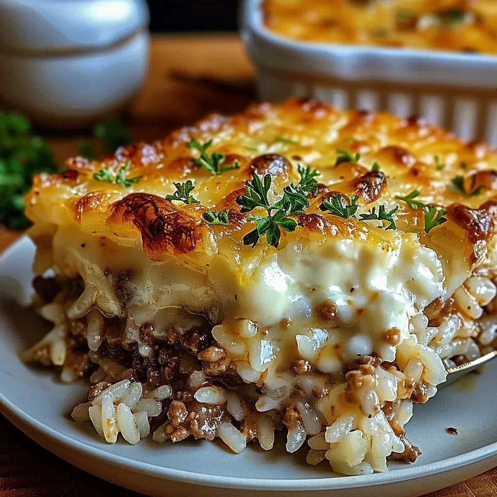 Easy French Onion Beef and Rice Casserole You’ll Love - Recipe Image
