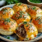 Irresistibly Cheesy Garlic Parmesan Cheeseburger Bombs - Recipe Image