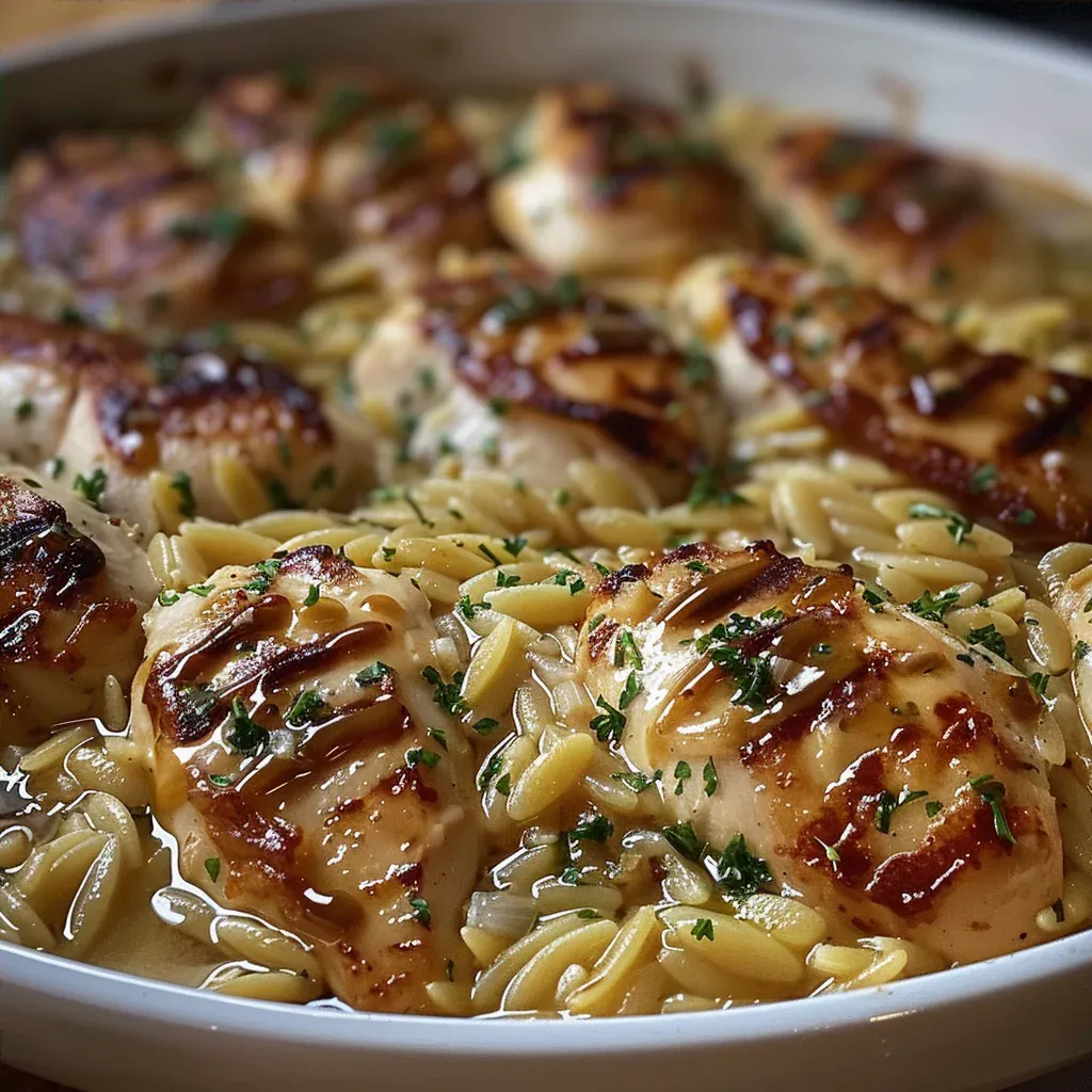 Irresistibly Cheesy French Onion Chicken Orzo You’ll Crave - Recipe Image