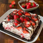Chocolate Covered Strawberry Poke Cake That Everyone Loves - Recipe Image