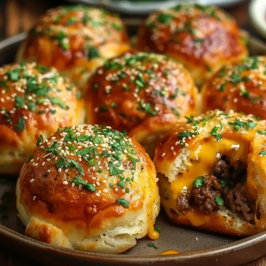 Irresistibly Cheesy Garlic Parmesan Cheeseburger Bombs You Need Tonight - Recipe Image