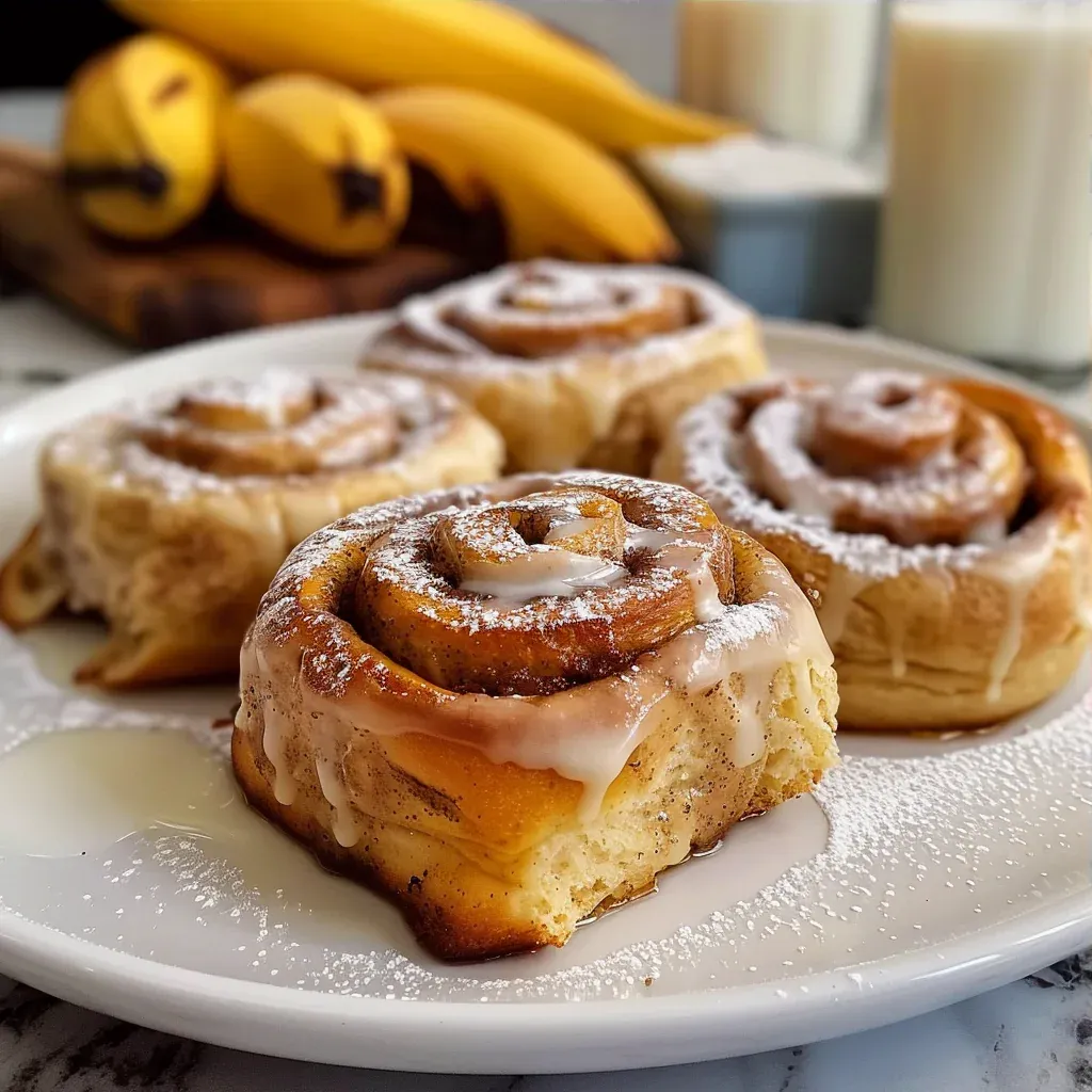 Soft Banana Bread Cinnamon Rolls That Melt in Your Mouth - Recipe Image