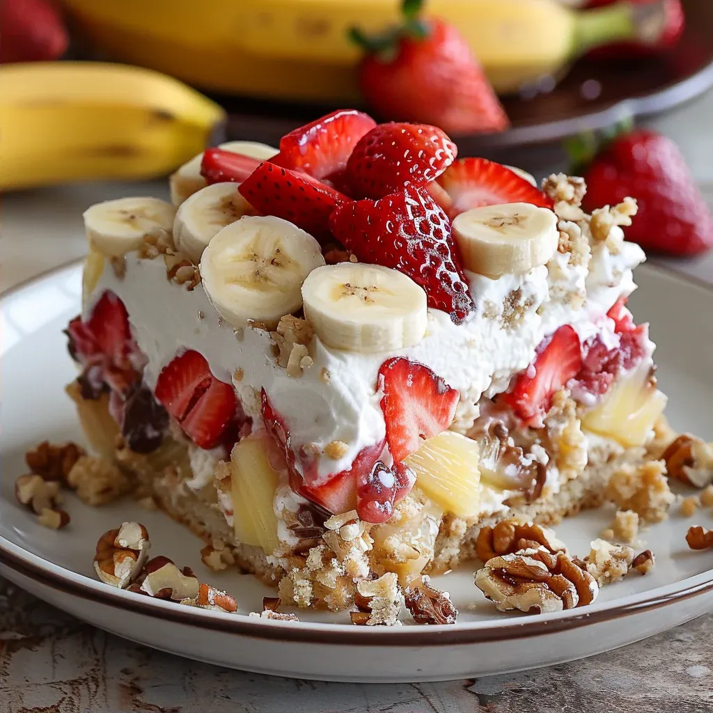 Banana Split Dump Cake Easy Dessert Everyone Loves - Recipe Image