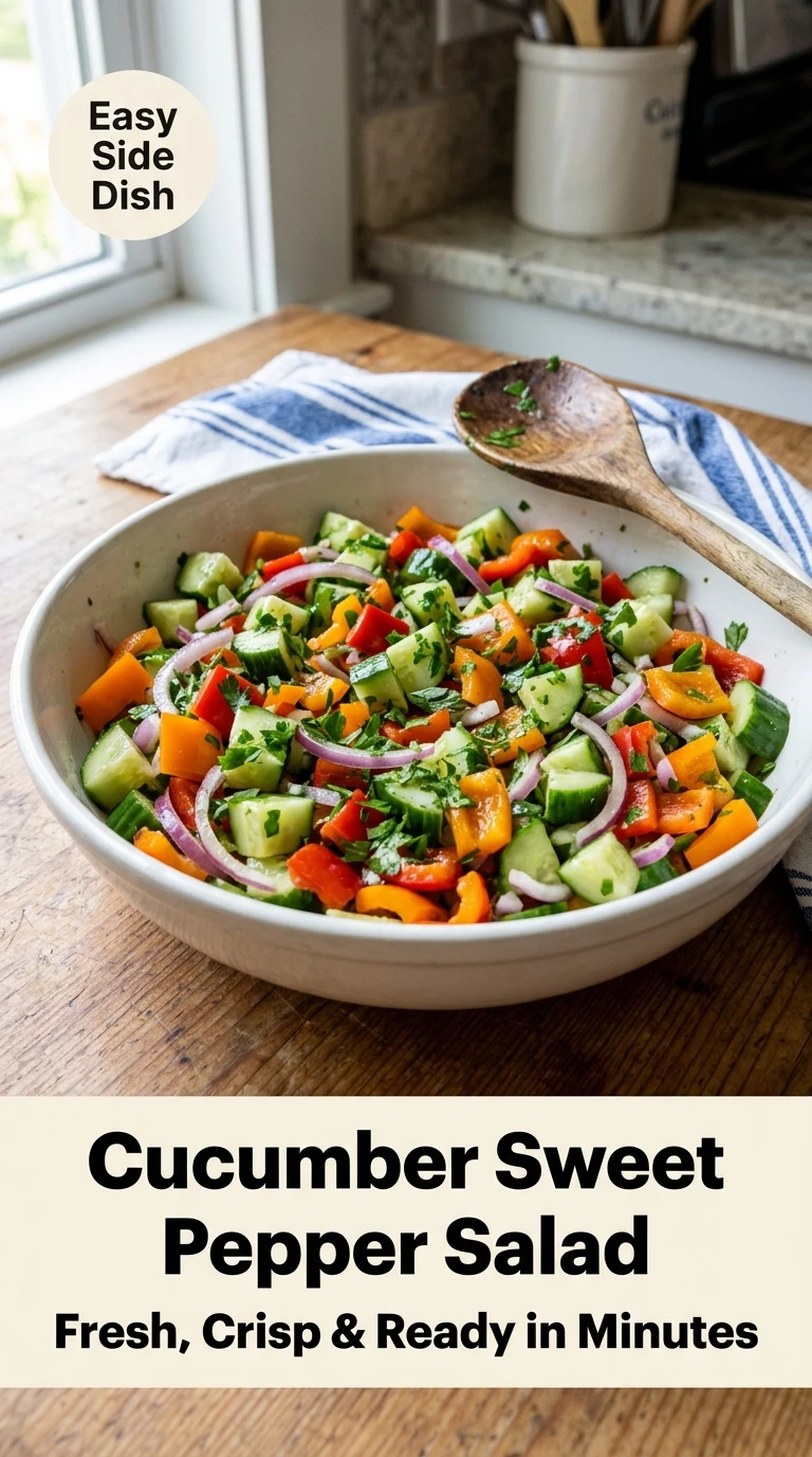 Cucumber Sweet Pepper Salad Everyone Is Making This Summer - Recipe Image