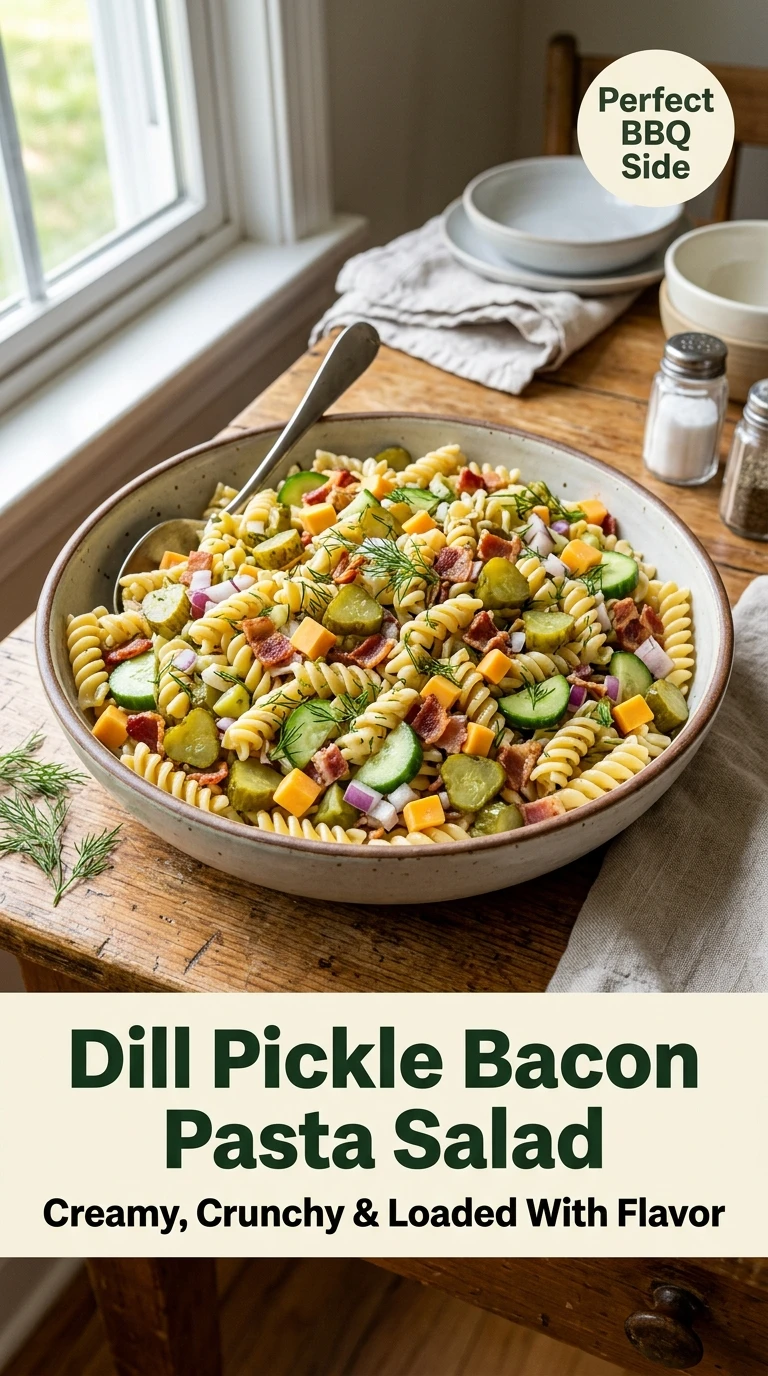 Dill Pickle Bacon Pasta Salad Everyone Will Love - Recipe Image