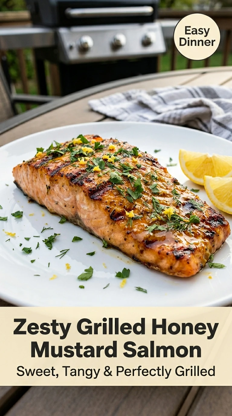 Zesty Grilled Honey Mustard Salmon for the Perfect Summer Dinner - Recipe Image