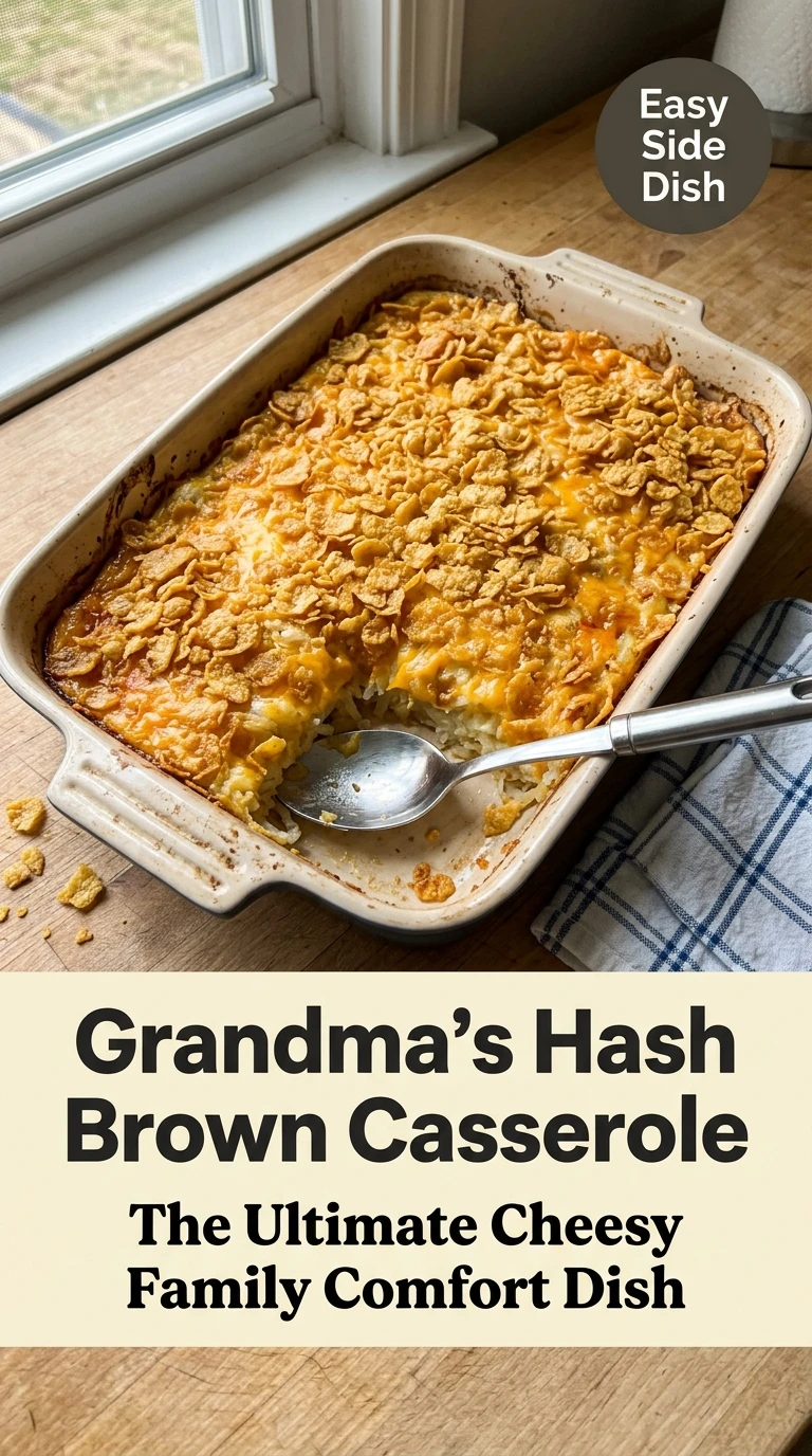 Grandma’s Hash Brown Casserole Everyone Loves - Recipe Image