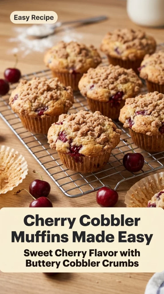 Easy Cherry Cobbler Muffins That Taste Like Homemade Pie - Recipe Image
