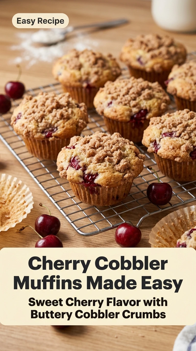 Easy Cherry Cobbler Muffins That Taste Like Homemade Pie - Recipe Image