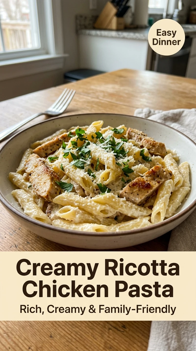 Creamy Ricotta Chicken Pasta Everyone Will Ask You to Make Again - Recipe Image