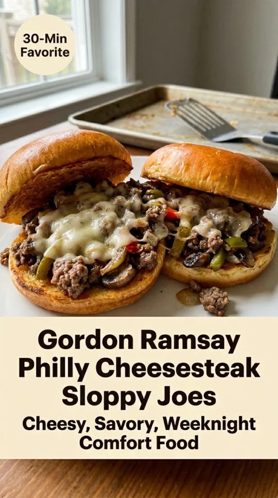 Gordon Ramsay Philly Cheesesteak Sloppy Joes Everyone Will Crave - Recipe Image