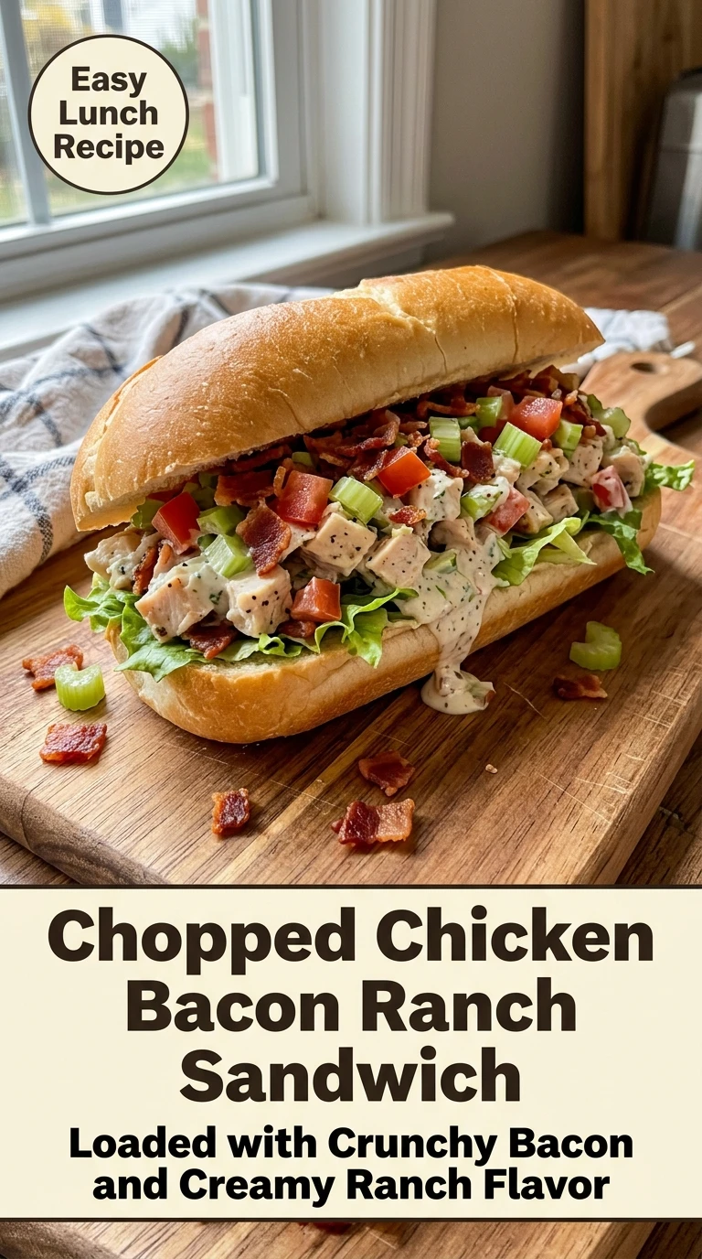 Chopped Chicken Bacon Ranch Sandwich Everyone Will Crave - Recipe Image