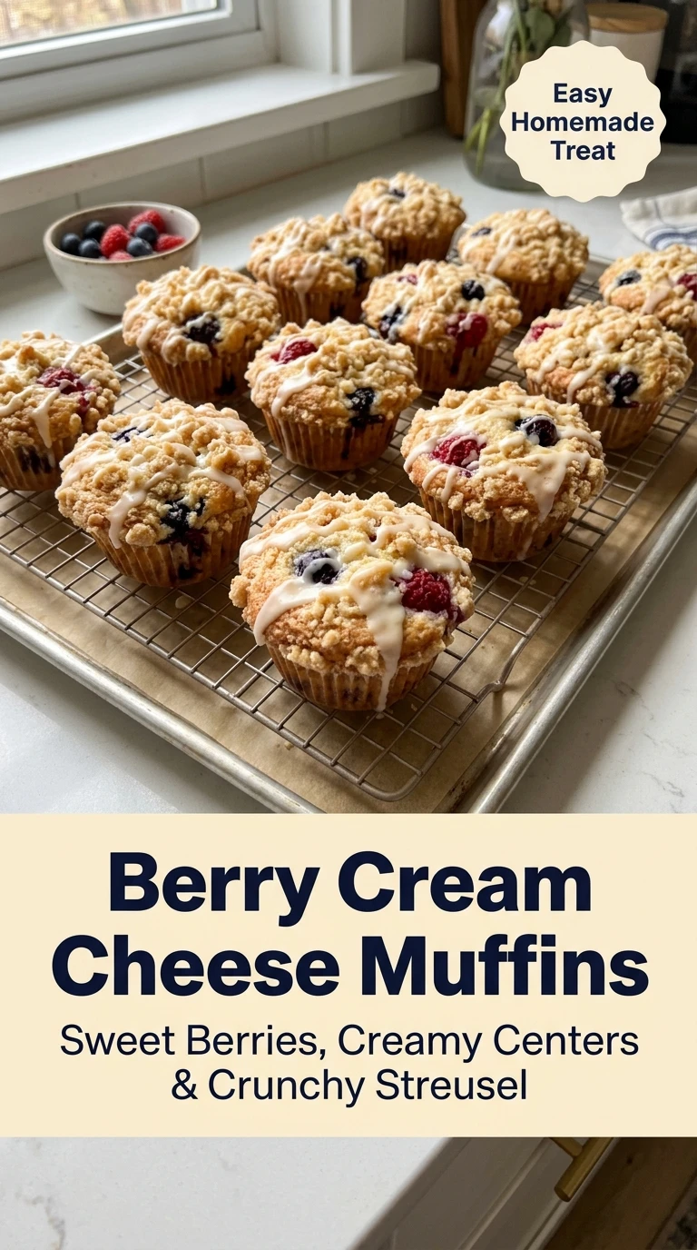 Berry Cream Cheese Muffins So Soft and Bakery Style You’ll Make Them Weekly - Recipe Image